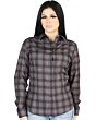 Camisa Vaquera para Mujer a Cuadros Moka-Olivo, Versión de Manga Larga – El General 44729