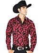Camisa Vaquera El Señor De Los Cielos 43585 Color Vino Oscuro