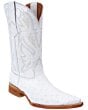 Bota Vaquera Imitación Avestruz Blanca Para Hombre WD 11-120