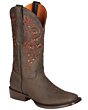 Botas vaqueras para mujer El General 44847 en piel Crazy color café, con bordado floral, suela de cuero y construcción welt.