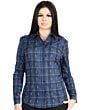 Women's Blue and Black Plaid Long Sleeve Western Shirt – El General 44721
