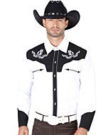 Camisa Charra Blanco Con Negro El General 35185