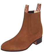 Botines Charros Marca El Canelo 231 Piel Nubuck Color Topo. Hechos en México