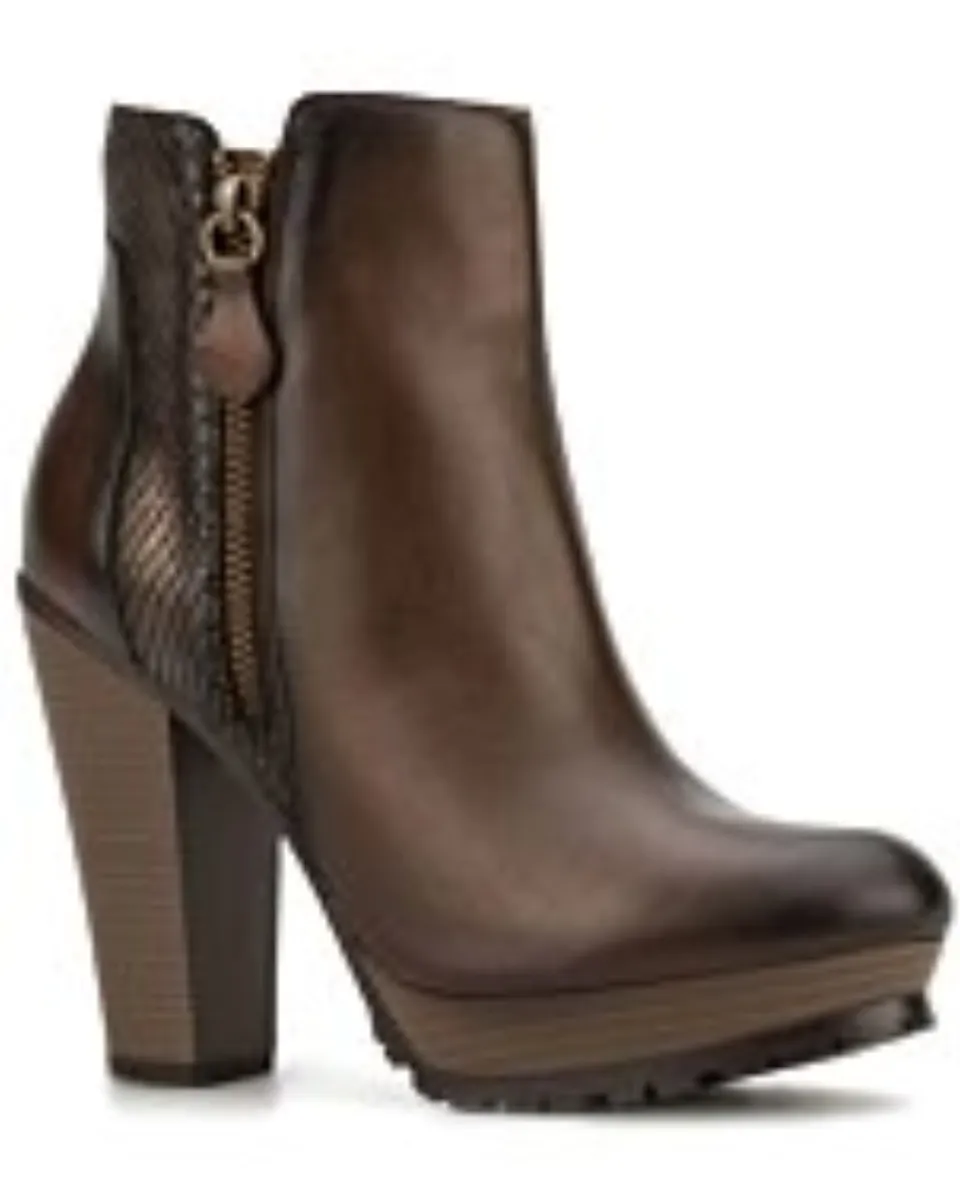 Botines Con Zipper Para Mujer Andrea 7057 Color Café Oscuro