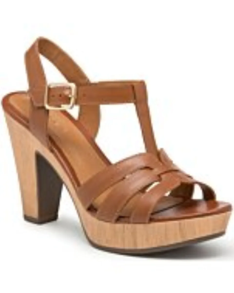 Zapatilla Abierta De Piel Para Mujer Andrea 8036 Color Miel 
