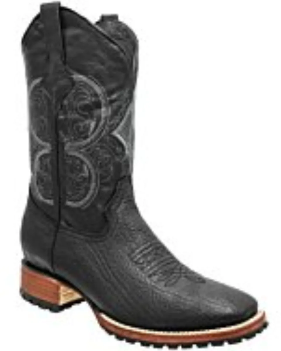 Botas Rodeo Piel Shoulder Suela Tractor Color Negro WD 11-285