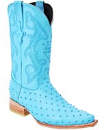Botas Vaqueras Grabado Avestruz White Diamonds Boots 11-117 Color Baby Blue