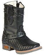 Botas Para Bebé Niño Piel Imitación Lizars Negro 126578