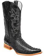 Botas Vaqueras Grabado Caimán Clon BD04 Negras
