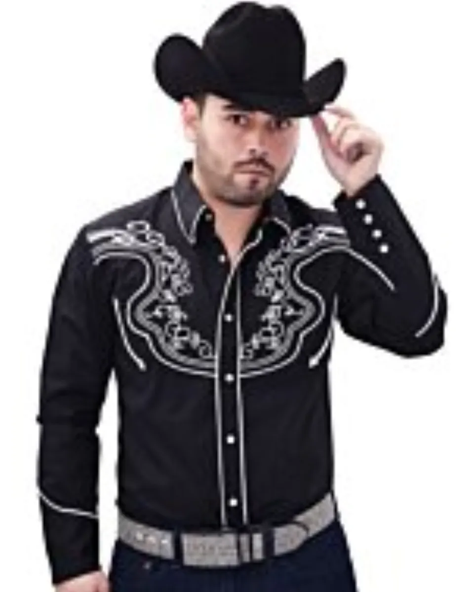 Camisa Vaquera WD Boots 11-910 Negro/Blanco