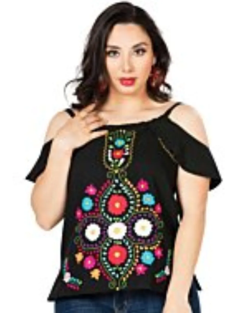 Blusa Artesanal Mexicana 603068 Negra