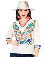 Blusa Tradicional Artesanal Mexicana 603055 Color Beige