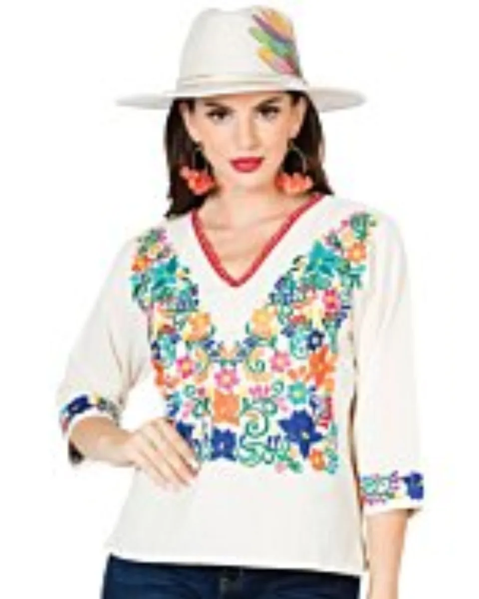Blusa Tradicional Artesanal Mexicana 603055 Color Beige
