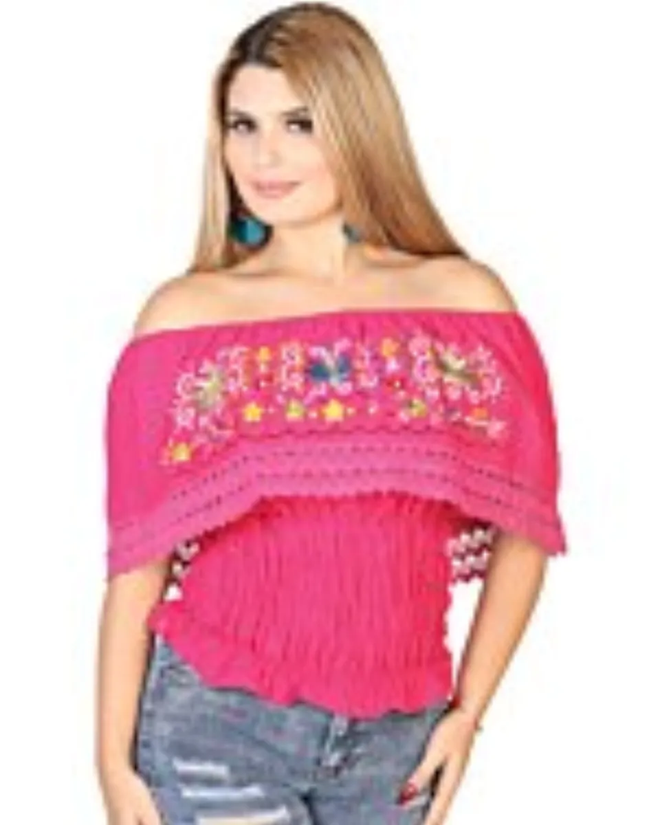 Blusa Resorte Artesanal Floral 602457 Fuchsia