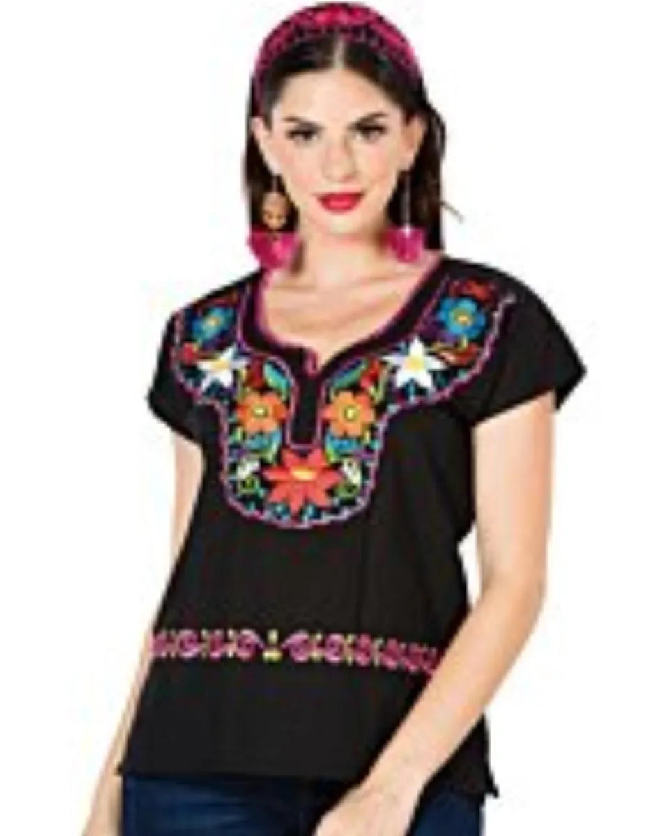 Blusa Kimona Artesanal Mexicana 603058 Negro