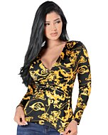 Blusa Moda Lamasini Color Mostaza 7867