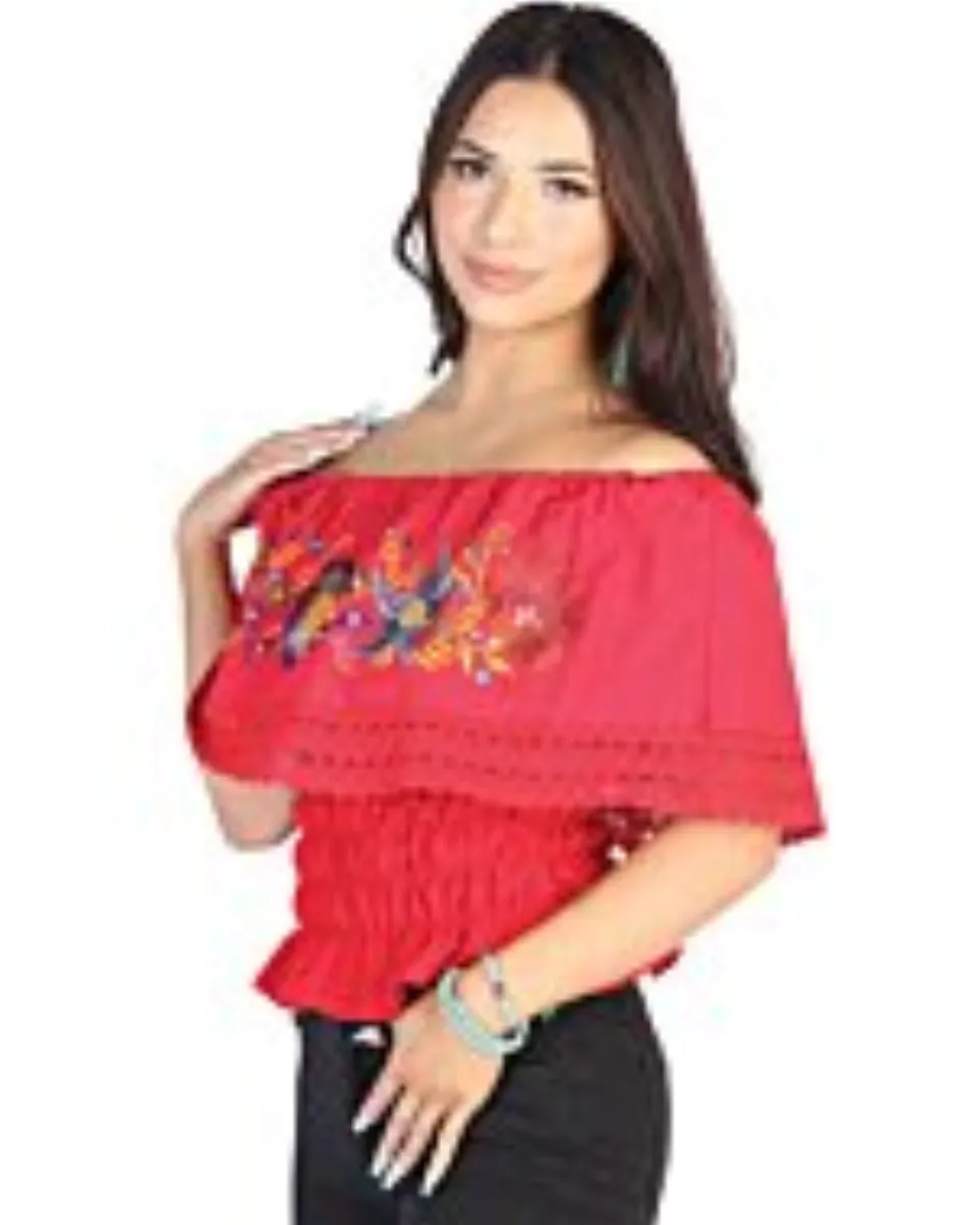 Blusa Resorte Artesanal Noche Buena 602454 Rojo