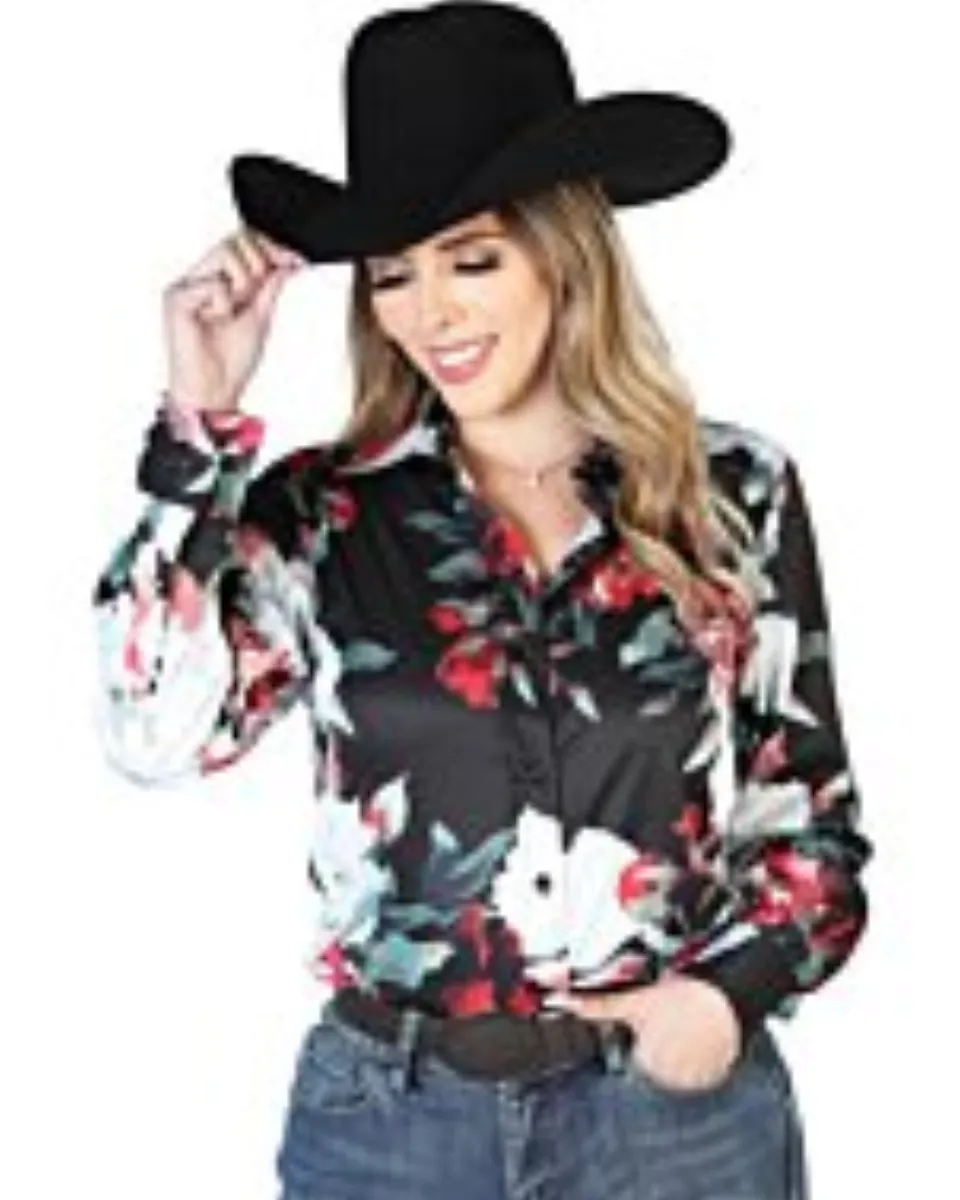 Blusa Vaquera Rosas Rojas ESDLC 43893 Color Negro-Blanco