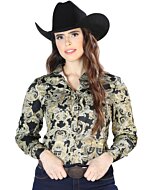 Camisa Vaquera De Mujer Oro-Negro 44107