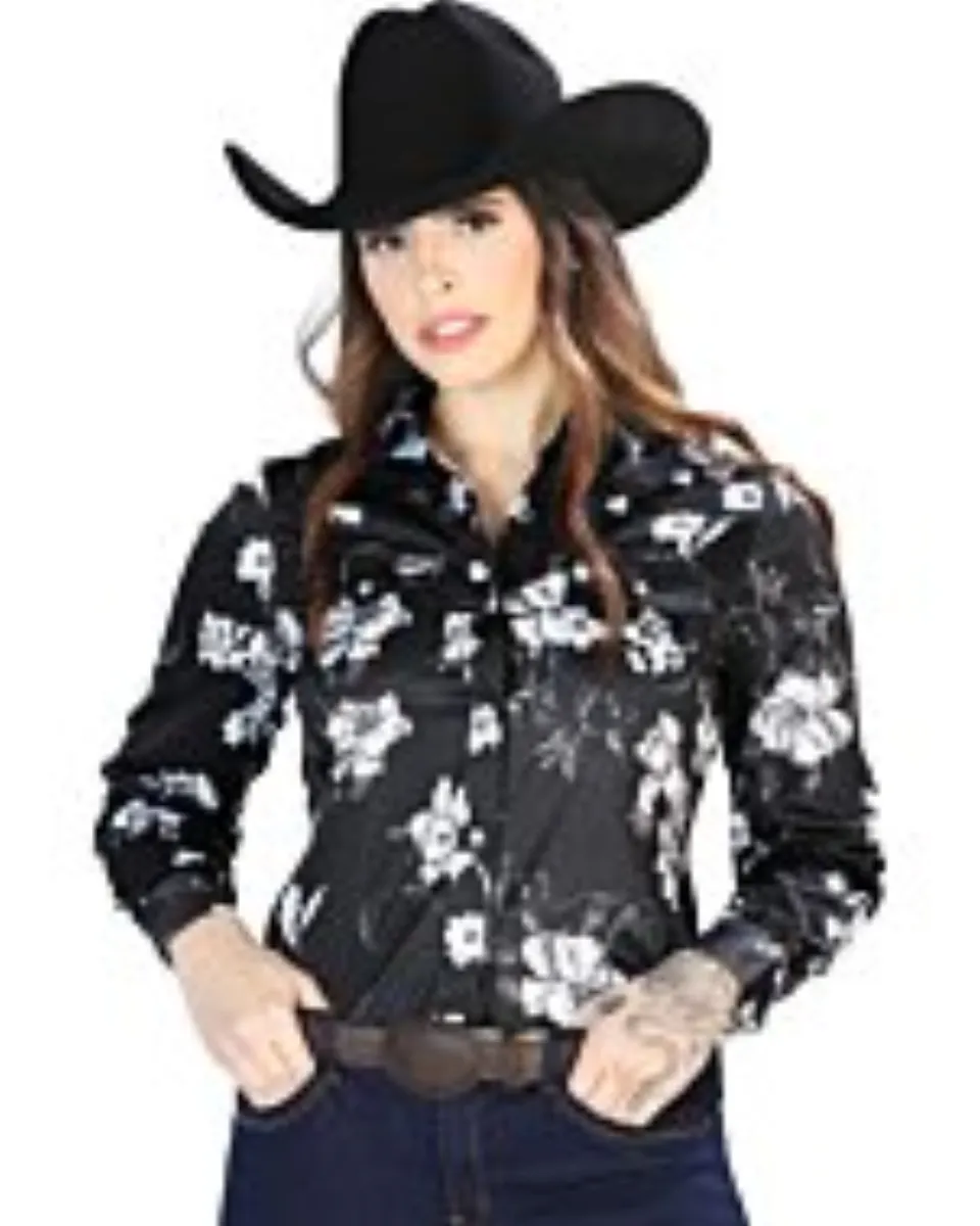 Camisa Vaquera De Mujer 44110 Color Negro-Blanco