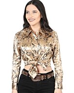 Blusa Estampada De Moda Manga Larga Color Beige 44596