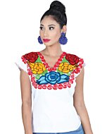Blusa Artesanal Zinacantan Blanca 601403