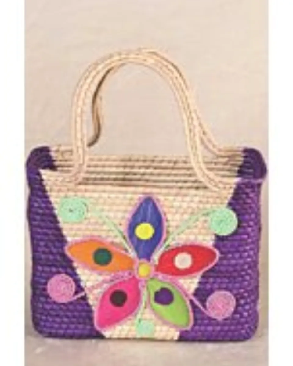 Bolsa Artesanal De Palma Natural-Multicolor 602126