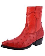 Bota Avestruz Roja Corta Con Cierre WD 11-004