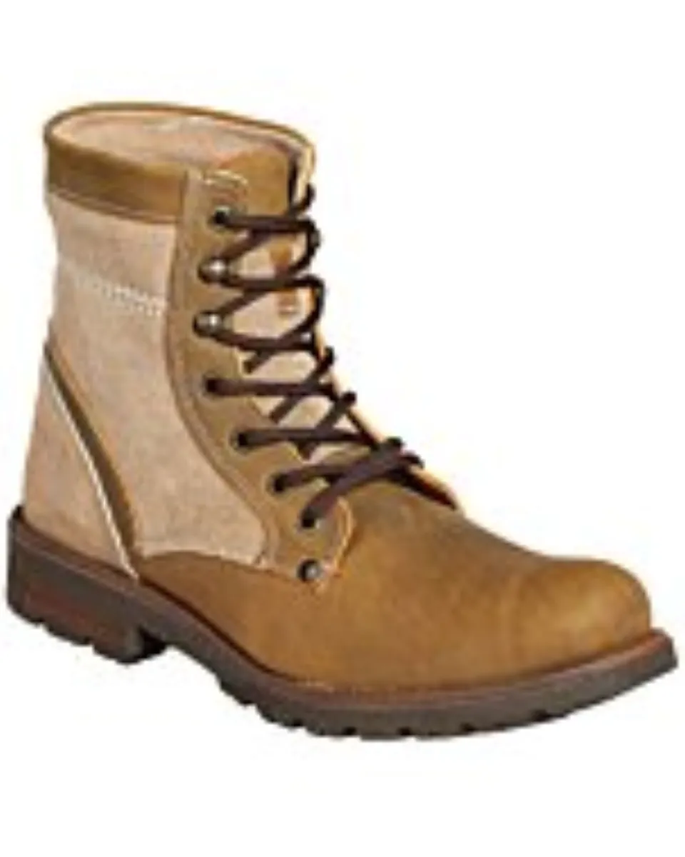 Botas Cortas Agujetas Para Hombre Lamasini 7601 Color Miel