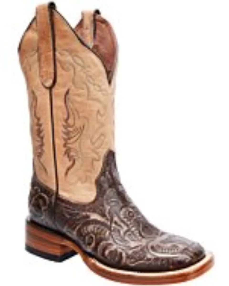 Botas Vaqueras Para Mujer Cinceladas Horma Rodeo Americana White Diamonds Boots 10-527 Miel