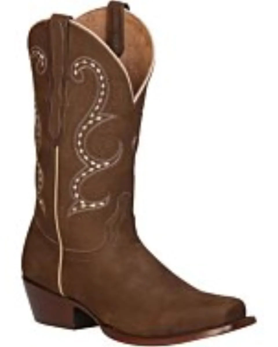 Bota Rodeo De Dama color Camel con bordado en el tubo.