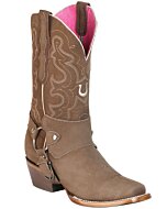 Bota Rodeo Dama El General 51135 Color Camel Con Arnés De Cuero Alrededor Del Tobillo