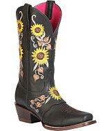 Bota Vaquera Para Mujer El General 51144 Bordado De Girasoles
