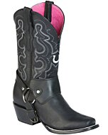Bota Rodeo Dama El General 51135 Color Negro Con Arnés De Cuero Alrededor Del Tobillo