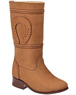 Botas De Niña Para Escaramuza Piel Nobuck Color Tabaco WD 11-355