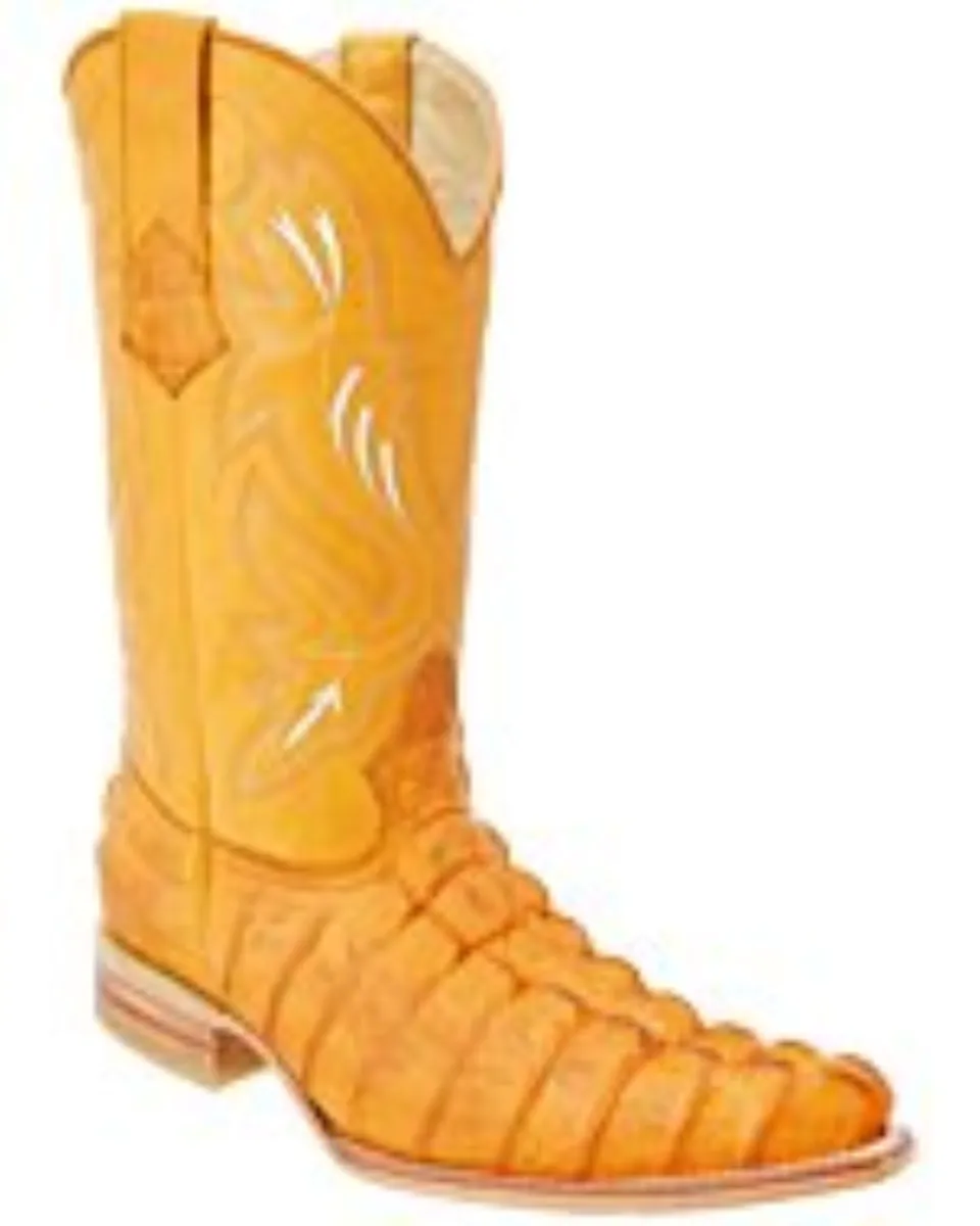 Botas Vaqueras Grabado Cocodrilo Color Mantequilla WD 11-131