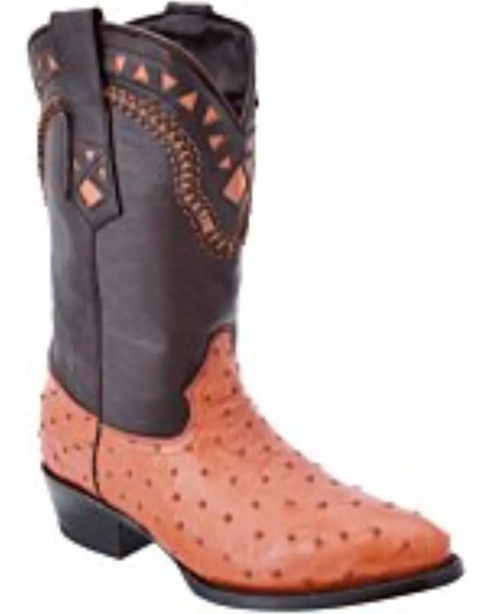 Botas Vaqueras De Avestruz Color Cognac 900 WD 11-179