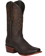 Bota Rodeo Para Dama color Chocolate con costuras decorativas en hilo brilloso