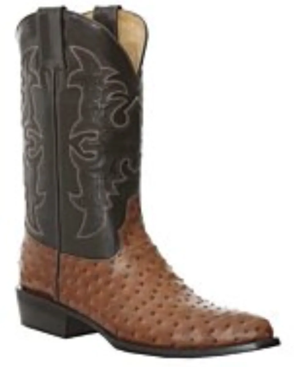Botas Vaqueras Tradicionales Grabado Avestruz 264-9269 Café Claro