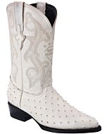 Botas Vaqueras Piel Imitación Avestruz Color Hueso WD 11-226