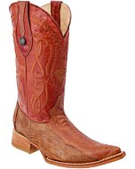 Men's Ostrich Leg Western Boots WD 11-049 Cognac Color