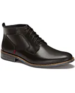 Botín Elegante Negro De Piel Para Hombre Con Agujetas
