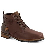 Botín Clásico De Piel Para Hombre Café Claro Suela Bicolor