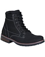 Botines Agujetas Gamuza Color Negro Para Hombre Lam 7502