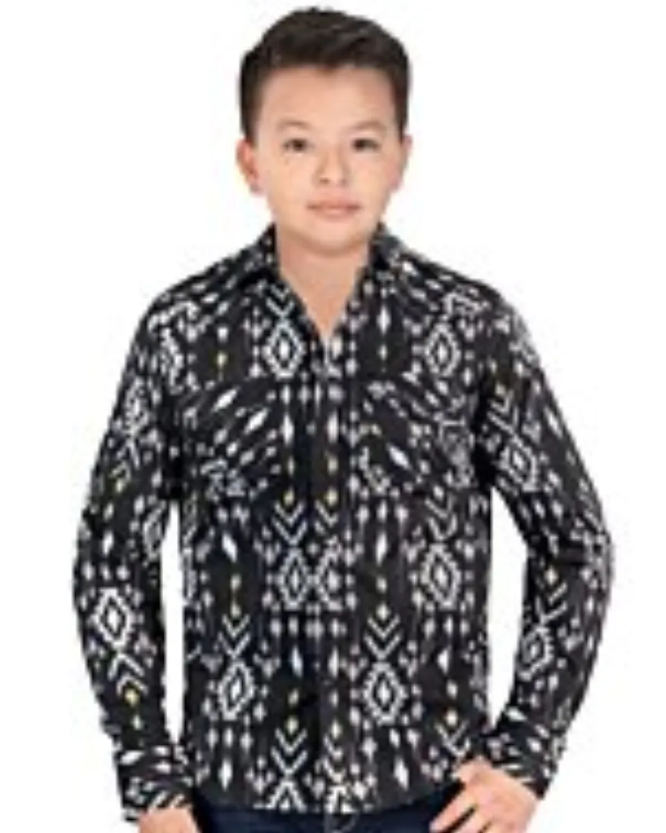 Camisa Vaquera Negra Para Niño Lamasini 0107