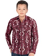 Camisa Vaquera Color Vino Para Niño Lamasini 0107