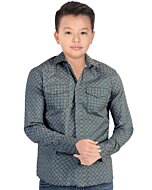 Camisa Color Navy De Broche Para Niño Lamasini 0121