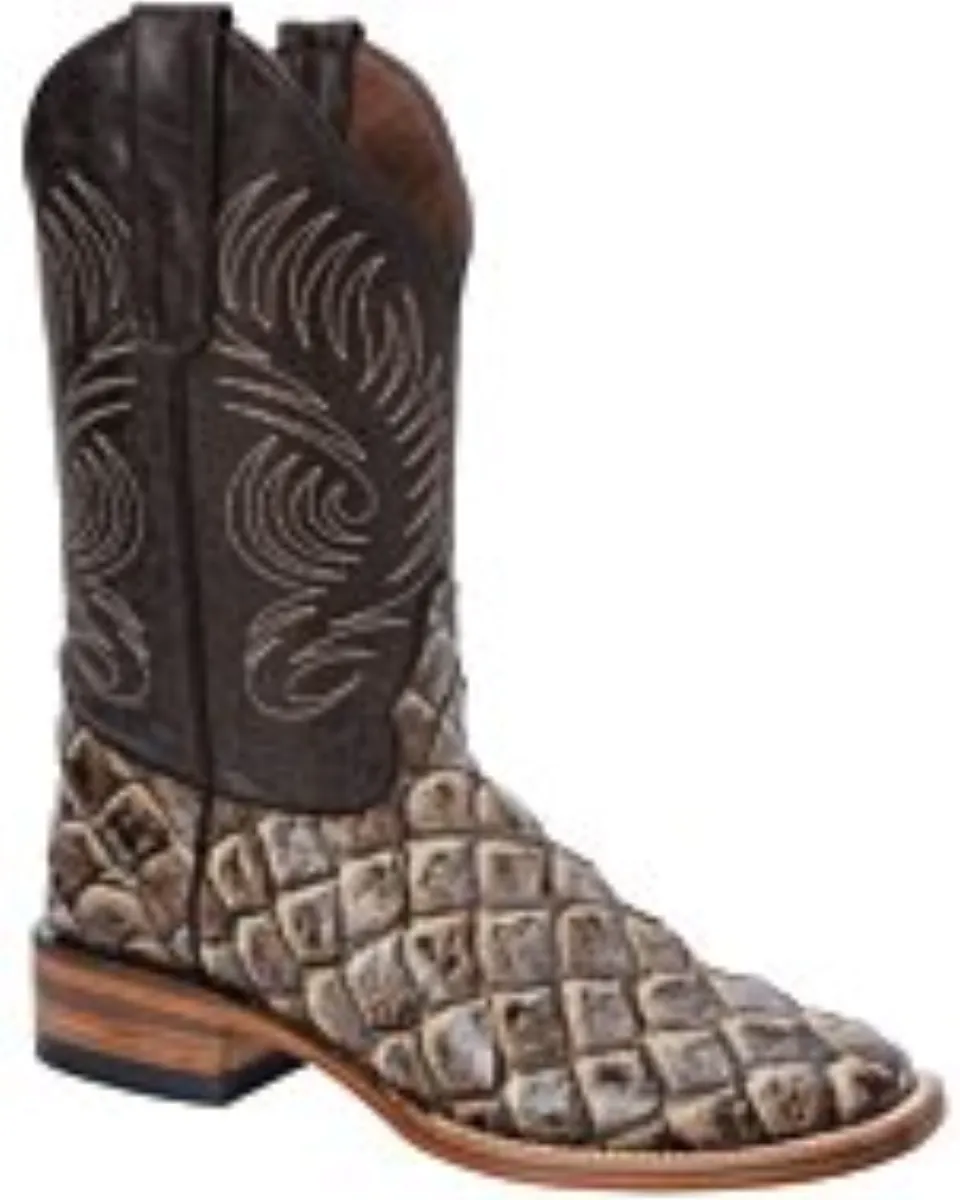 Botas Rodeo Piel Grabada Monster Fish Color Café WD 11-291