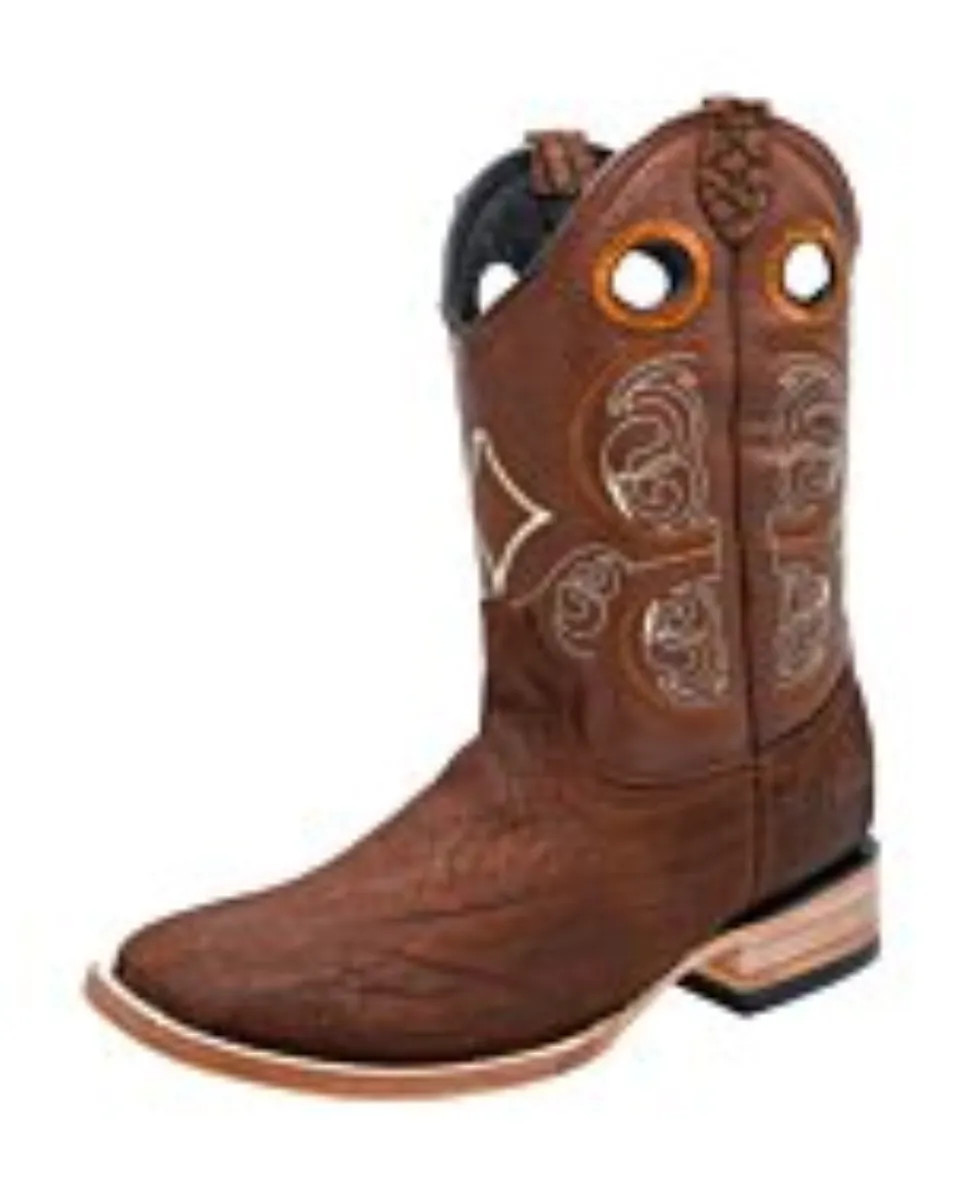 Botas Rodeo Piel Cuello De Toro Color Cognac WD 11-286