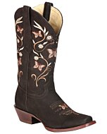 Bota Rodeo Para Mujer Bordado Mariposas Color Café